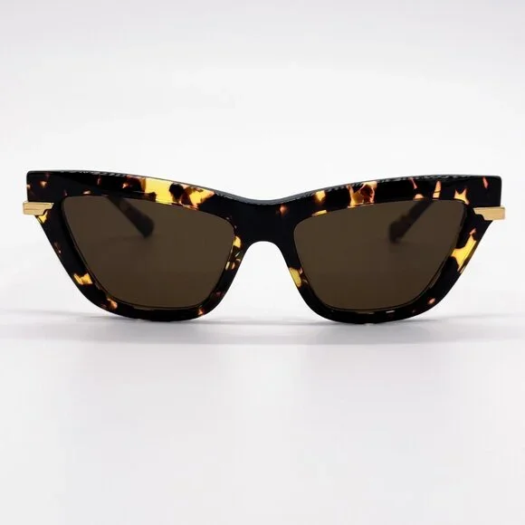 NEW BOTTEGA VENETA BV1241S 002 SUNGLASSES WOMEN HAVANA CAT EYE SUNGLASSES
